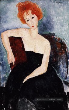  rouge - fille rousse en robe de soirée 1918 Amedeo Modigliani
